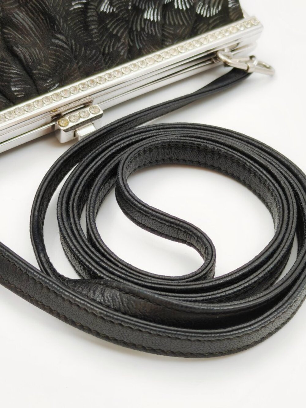 RARE Black Gucci Vintage Suede Evening Clutch - Picture 3 of 11